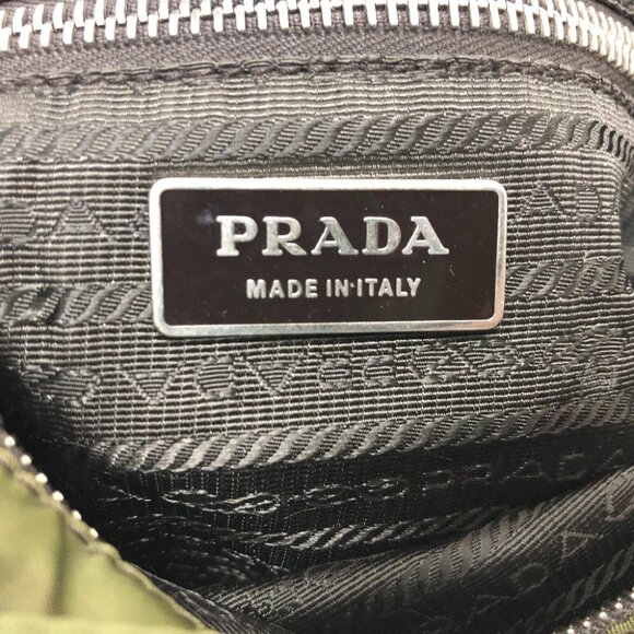 PRADA Triangle logo Crossbody Shoulder Bag Nylon khaki/SilverHardware - Picture 9 of 12